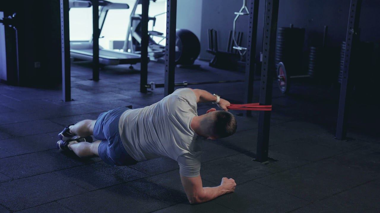 Тяга горизонтальная в боковой планке/ Side plank band row