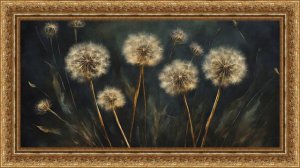 Vintage Moody Frame TV Art Dandelions | Wildflower TV Art | Botanical Decor | Floral TV Wallpaper