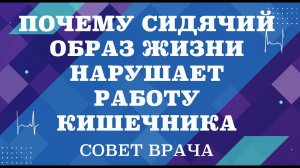 Почему сидячий образ жизни нарушает работу кишечника.