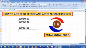 HOW TO ADD "0" BEFORE & AFTER A NUMBER IN EXCEL