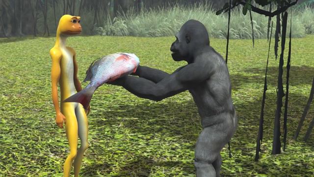 Patila Challenge 10. Patila - Missed The Stranger Gorilla & Dinosaur Funny Animated Short Film. смотреть онлайн