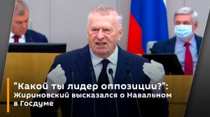 "Какой ты лидер оппозиции?": Жириновский высказался о Навальном в Госдуме
