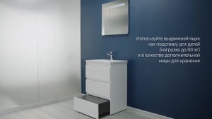 Тумба с раковиной напольная для AM.PM Gem S 60см 3 ящика белый глянец