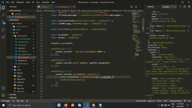 Real Time Chat App Node Js Express Js React MongoDB Socket.Io MERN Active User Real Time Socket #21 смотреть онлайн