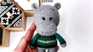 Амигуруми: схема Бегемотик. Игрушки вязаные крючком.