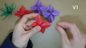 Origami Poinsettia Flower/ Cyclamen Flower/ 4-petal Flower 折纸一品红/仙客来（2）