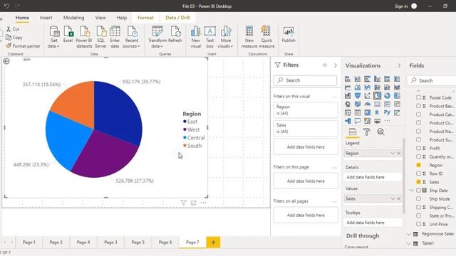 Power BI Tutorial for Beginners 15 - Drill through and slicers in Power BI