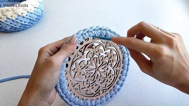 Самая простая и красивая обвязка крышки. Крышка для корзинки