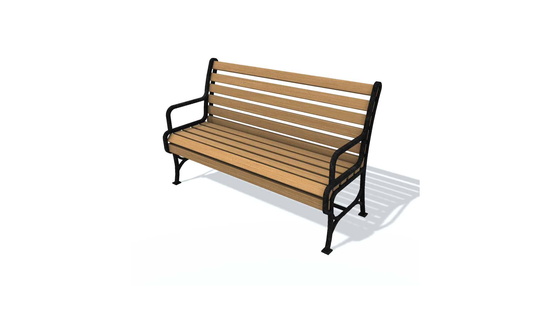 3D model. Usual bench H. Скамейка.