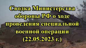 Сводка Министерства обороны РФ о ходе проведения специальной военной операции (22.05.2023 г.)