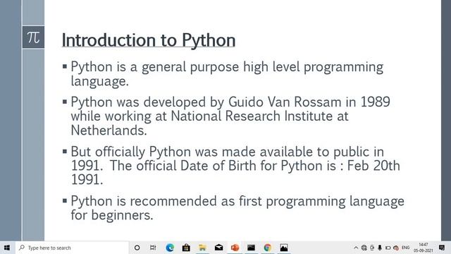 Lesson 1:- Introduction to Python Programming Language|| By Jaya Shukla