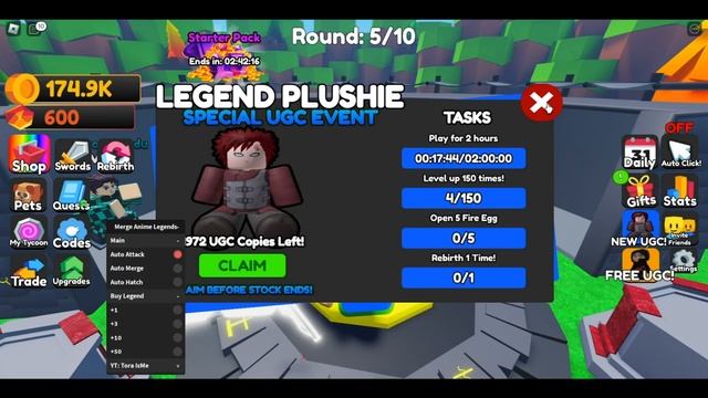 [FREE UGC LIMITED] Merge Anime Legends Simulator Script • Auto Farm [Roblox] смотреть онлайн