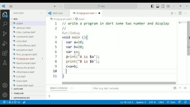 How to Create First Program in Dart ||Flutter Tutorial : Dart Programming Language @MamtaFulwary