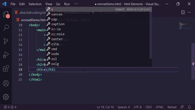 How to use emmet vscode | lecture 25 | hindi/urdu/coding with abdullah смотреть онлайн