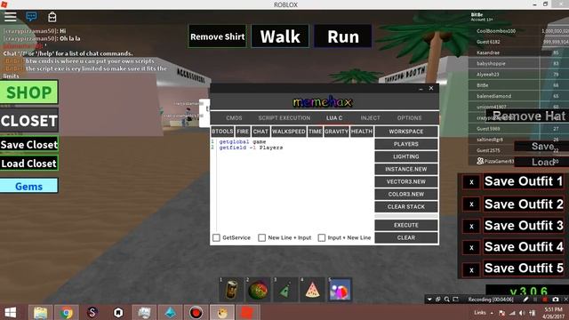 Roblox Hacks/Exploit : Showcase Memehax(Lvl 7) смотреть онлайн