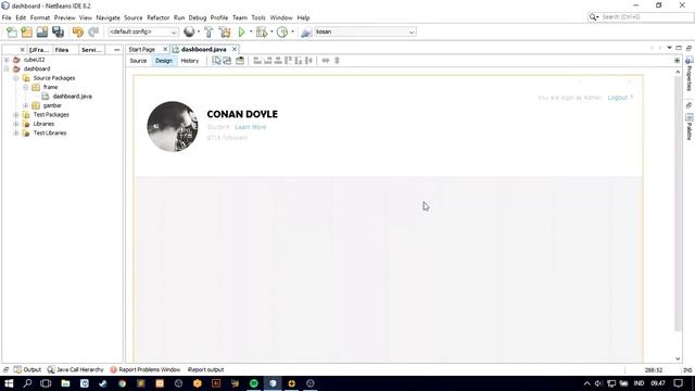 Java Swing UI - Design Dashboard