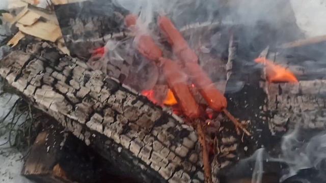 Выживание в лесу в - 20°! Готовим картошку в мундире и кроличьи колбаски! смотреть онлайн