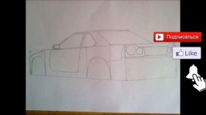 как нарисовать машину Nissan Skyline r 34 / How to draw an Nissan Skyline r 34  car / Привет 2013