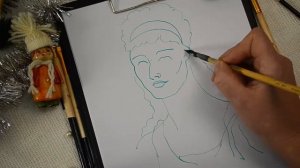 Как нарисовать лицо. Как писать пером. Набросок.