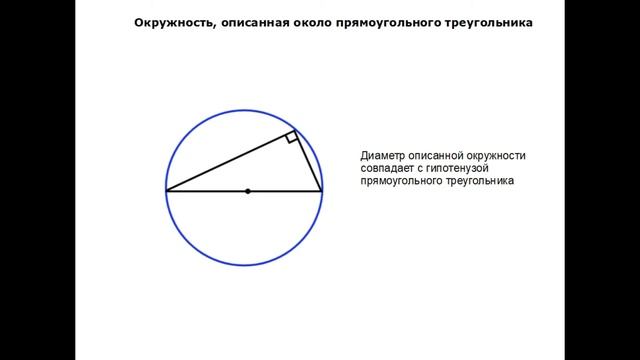 ТЕОРИЯ: ОКРУЖНОСТЬ ОПИСАННАЯ ОКОЛО ПРЯМОУГОЛЬНОГО ТРЕУГОЛЬНИКА (Кратко) смотреть онлайн