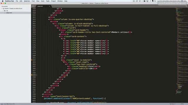 Bulma: Create an online forum – Index – Members and Statistics смотреть онлайн