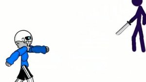 Моя первая анимация: Санс против Стикмана. №1