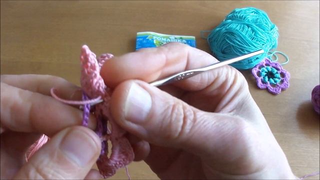 Квадрат крючком, цветок в квадрате, из пряжи Ромашка, Авторская работа #сидимдома