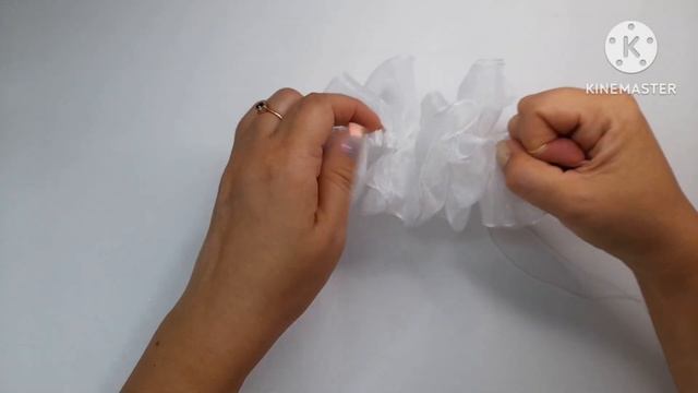 Пышный бант из органзы Обзор моих работ Бантики своими руками Канзаши смотреть онлайн