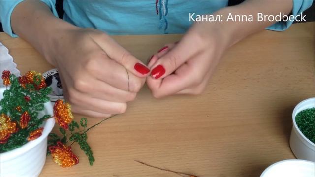ЧЕРНОБРИВЦЫ | БАРХАТЦЫ из БИСЕРА. Tutorial: Merigold out of beads