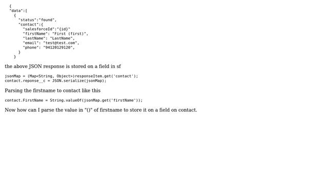 Salesforce: How to parse JSON response and store it on contact? смотреть онлайн