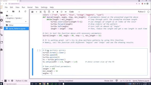 Lec-8: Python Turtle Graphics: Draw Multiple Spiral Patterns | Shifting Colors and Shapes. смотреть онлайн