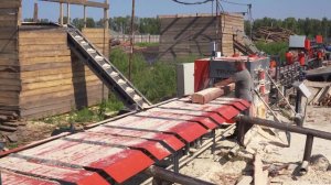 Многопильный станок Триумф М2-700 в работе