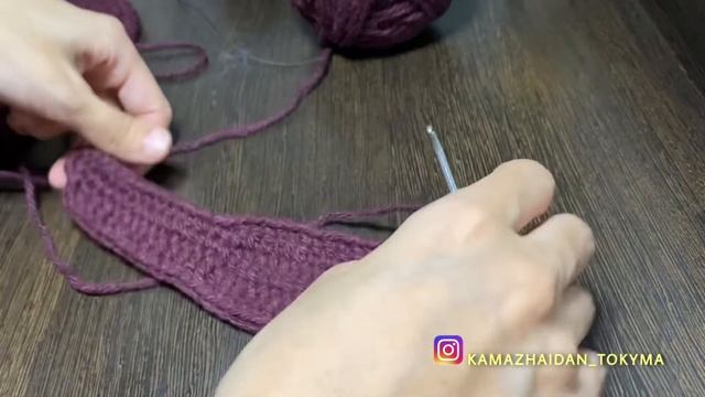 Вязаный тапочка. Үй шәркейі. Қазақша тоқыма. Домашний тапочка. #крючокпен токып үйрену