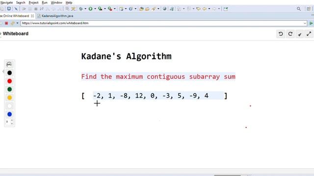 Kadane's Algorithm  - Find maximum contiguous subarray sum -  Frequently Asked Coding Question