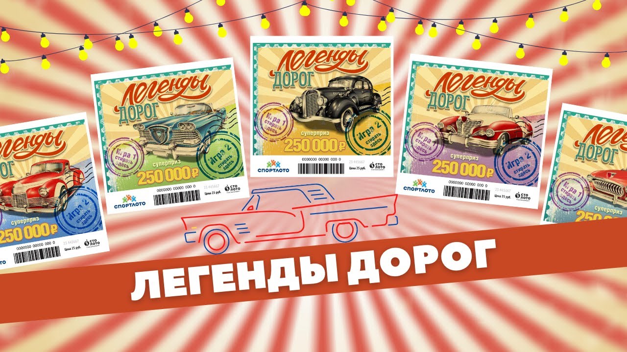 Очень интересная лотерея Легенды дорог, Моментальная лотерея, Столото, Почта России