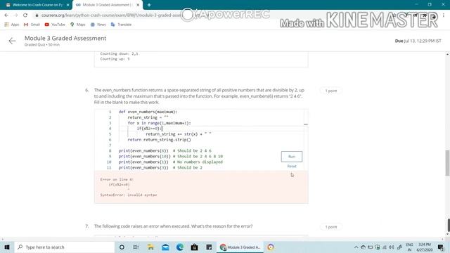 Coursera:How to learn crash course on python! Crash course on python 3rd week! 3rd week answer