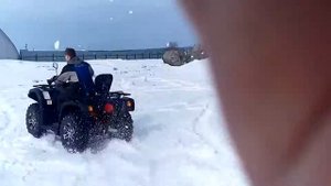 квадроцикл stels леопард 600 зима снег тест драйв 2