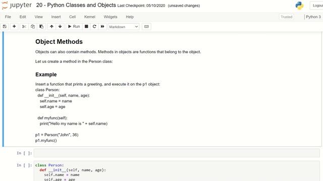 Python Exercise 20   Python Classes and Objects