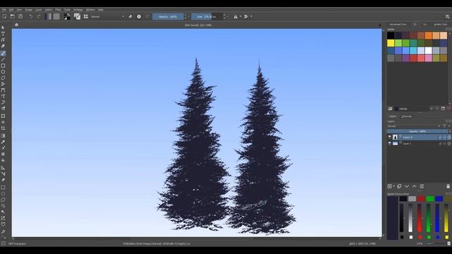Krita - Painting Evergreens смотреть онлайн