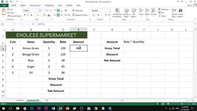 Excel Formula Basics in Tamil