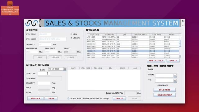 JAVA SE, MYSQL, JASPER REPORT - Sales and Stocks Management System смотреть онлайн