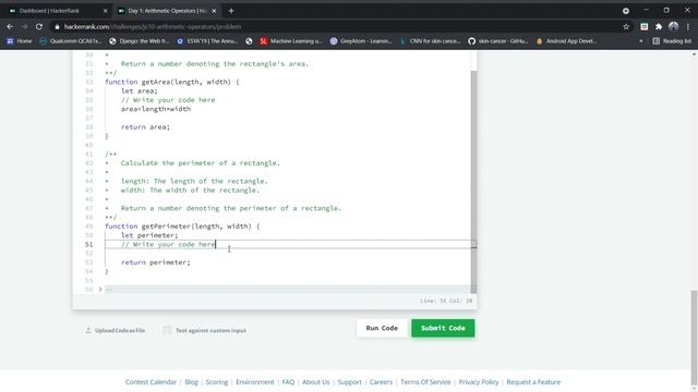 Day 1: Arithmetic Operators | 10 Days of Javascript | HackerRank