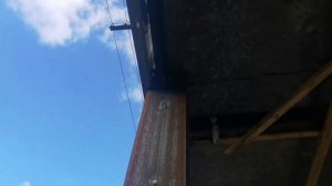 сложный навес из профильной трубы и металочерепицы