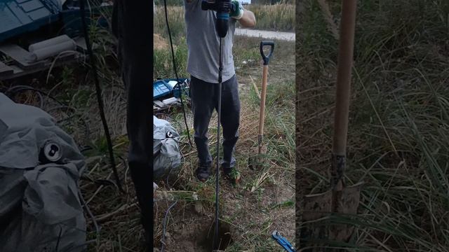 Процесс монтажа штырьевого заземления