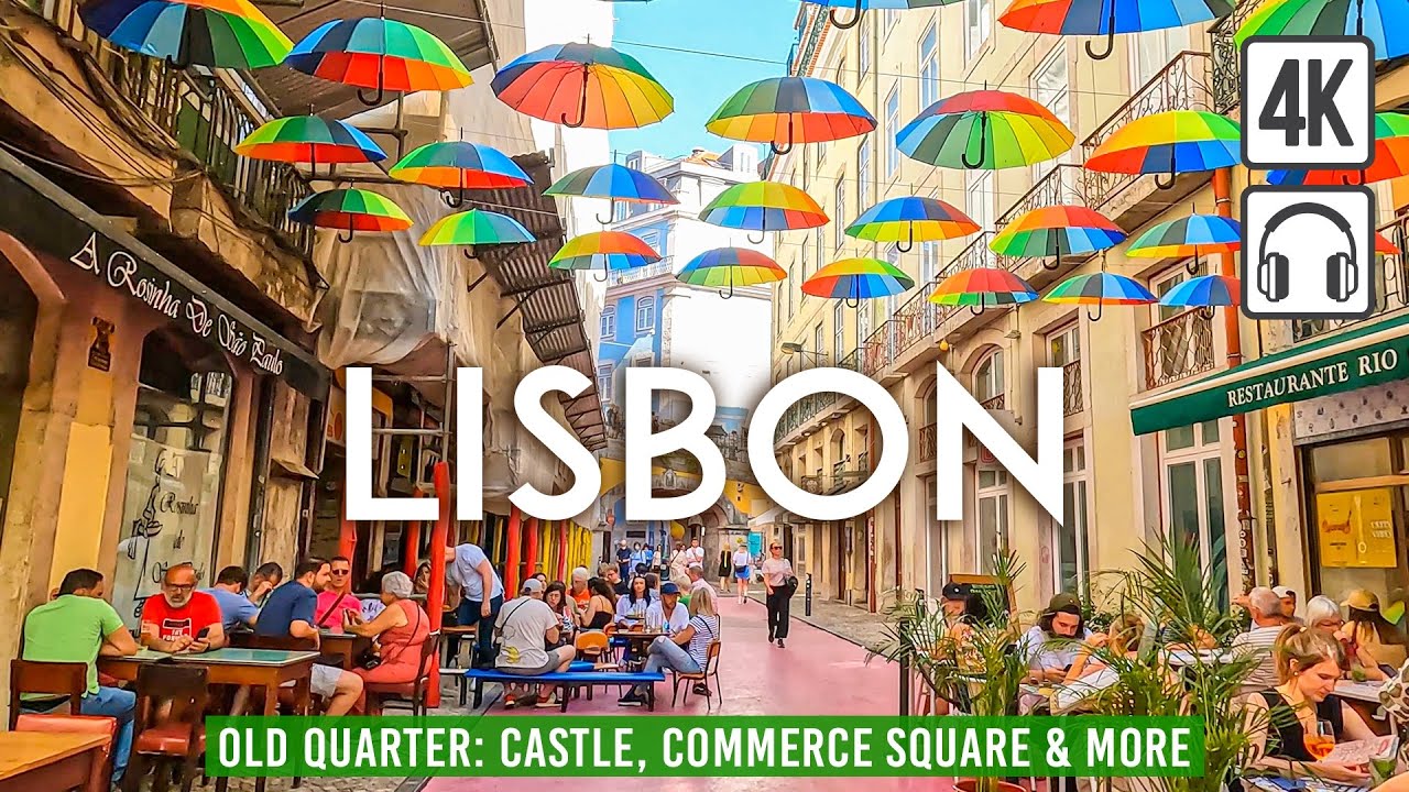 Лиссабон, Португалия - Пешеходная экскурсия по Старому кварталу Лиссабона в формате 4K