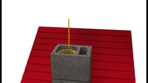 Монтаж керамического  дымохода SCHIEDEL UNI визуализация