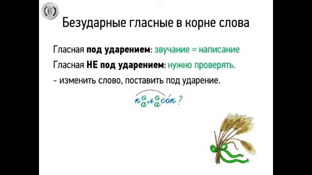 Правописание безударных гласных в корне слова