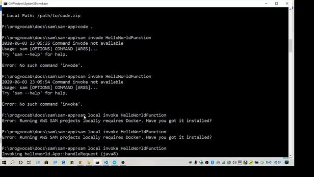Error: Running AWS SAM projects locally requires Docker смотреть онлайн