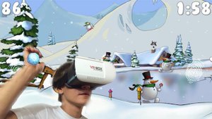 ИГРАЕМ В СНЕЖКИ В ВИРТУАЛЬНОЙ РЕАЛЬНОСТИ|VR BOX|ОБЗОР ИГРЫ НА ТЕЛЕФОН