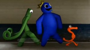 Синий, зелёный и оранжевый идут как доктор Ливси... .Rainbow friends.